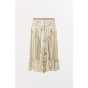 ZARA LIMITED EDITION EMBROIDERED LACE COMBINED SKIRT